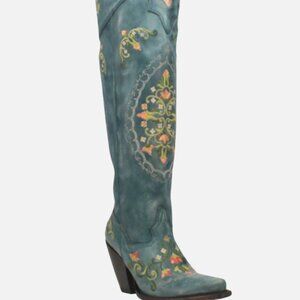 DAN POST "Flower Child" Tall Cowgirl Boots Knee high embroidered NWT Ret $429